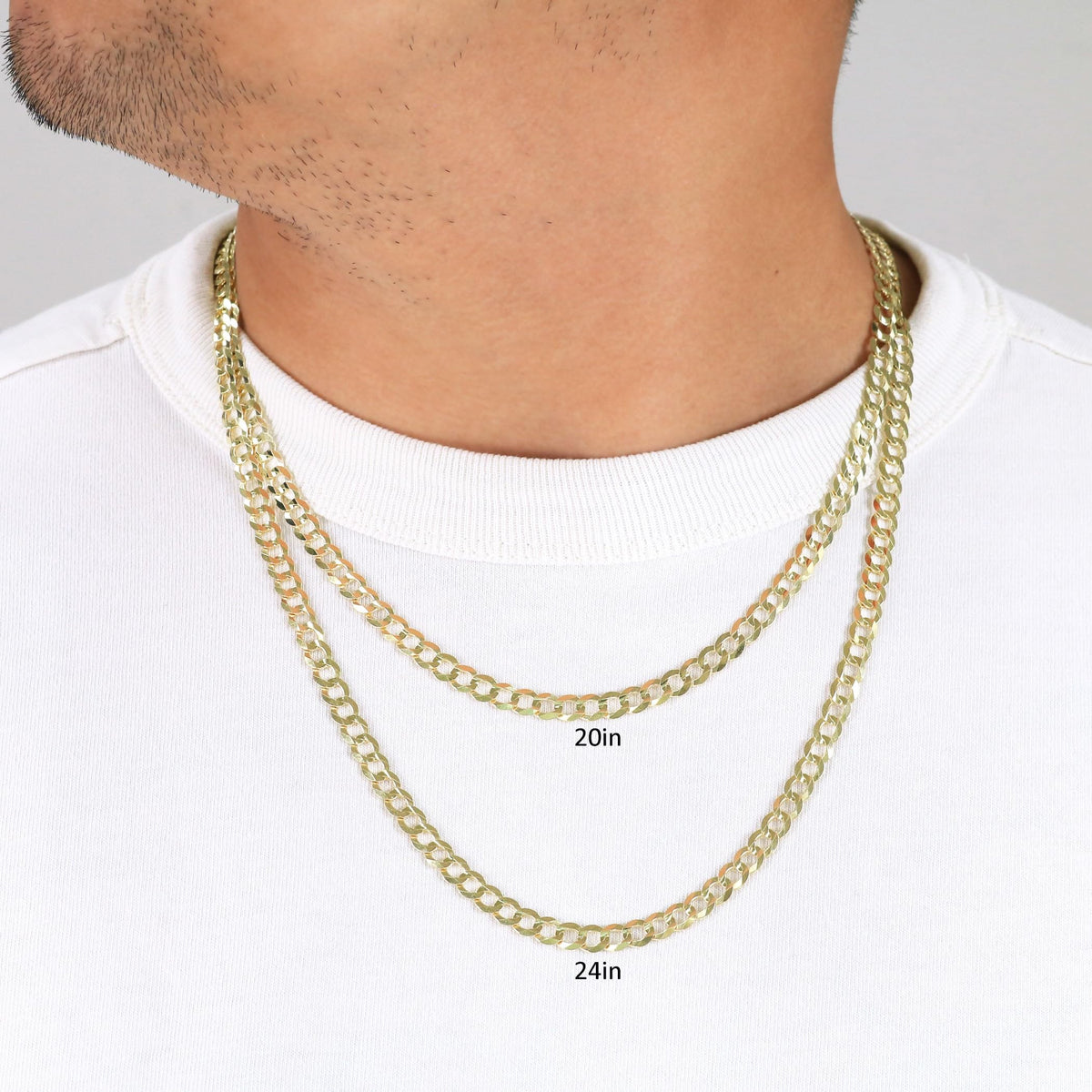10k Yellow Gold Cuban Curb Link Chain Necklace E3907