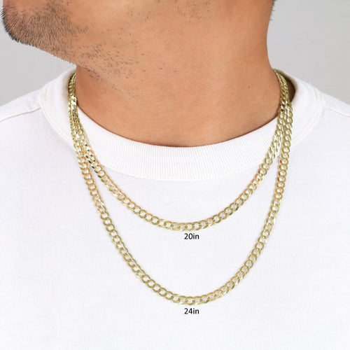 10k Yellow Gold Cuban Curb Link Chain Necklace E3907