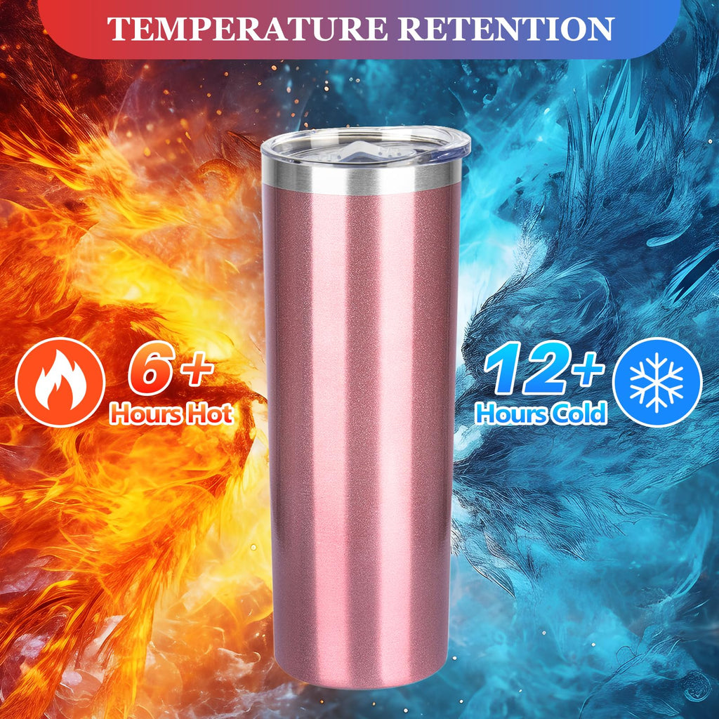 20 oz Stainless Steel Vacuum Insulated Tumbler with Lid and Straw C993359
