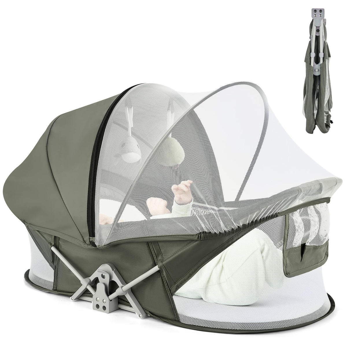 Portable Baby Bassinet with Mosquito Net & Sunshade L43072