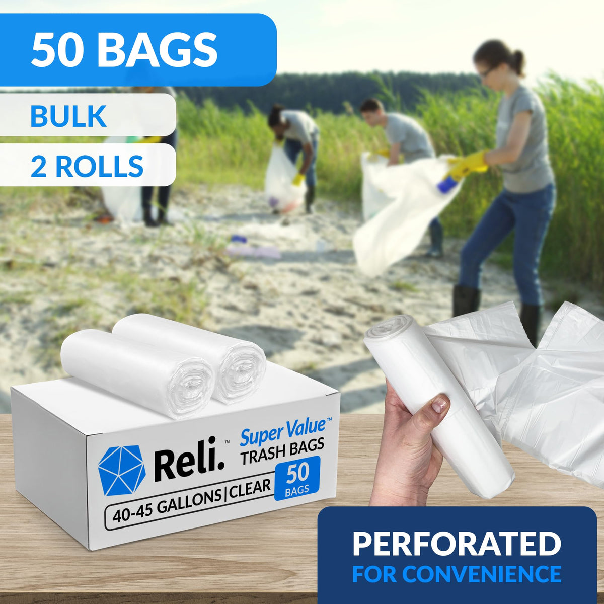 40-45 Gallon Heavy Duty Trash Bags T487791