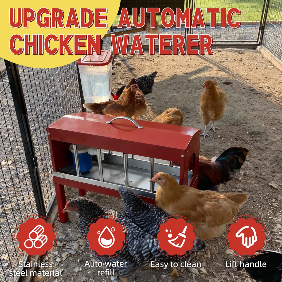 Automatic Chicken Waterer with Detachable Legs R493689