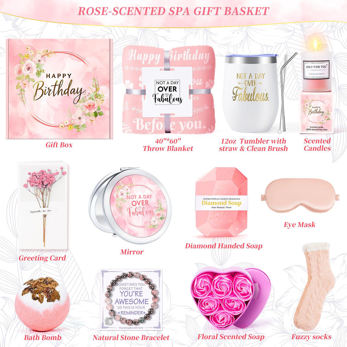 Pink 15 Pc Self Care Spa Gift Set U808438