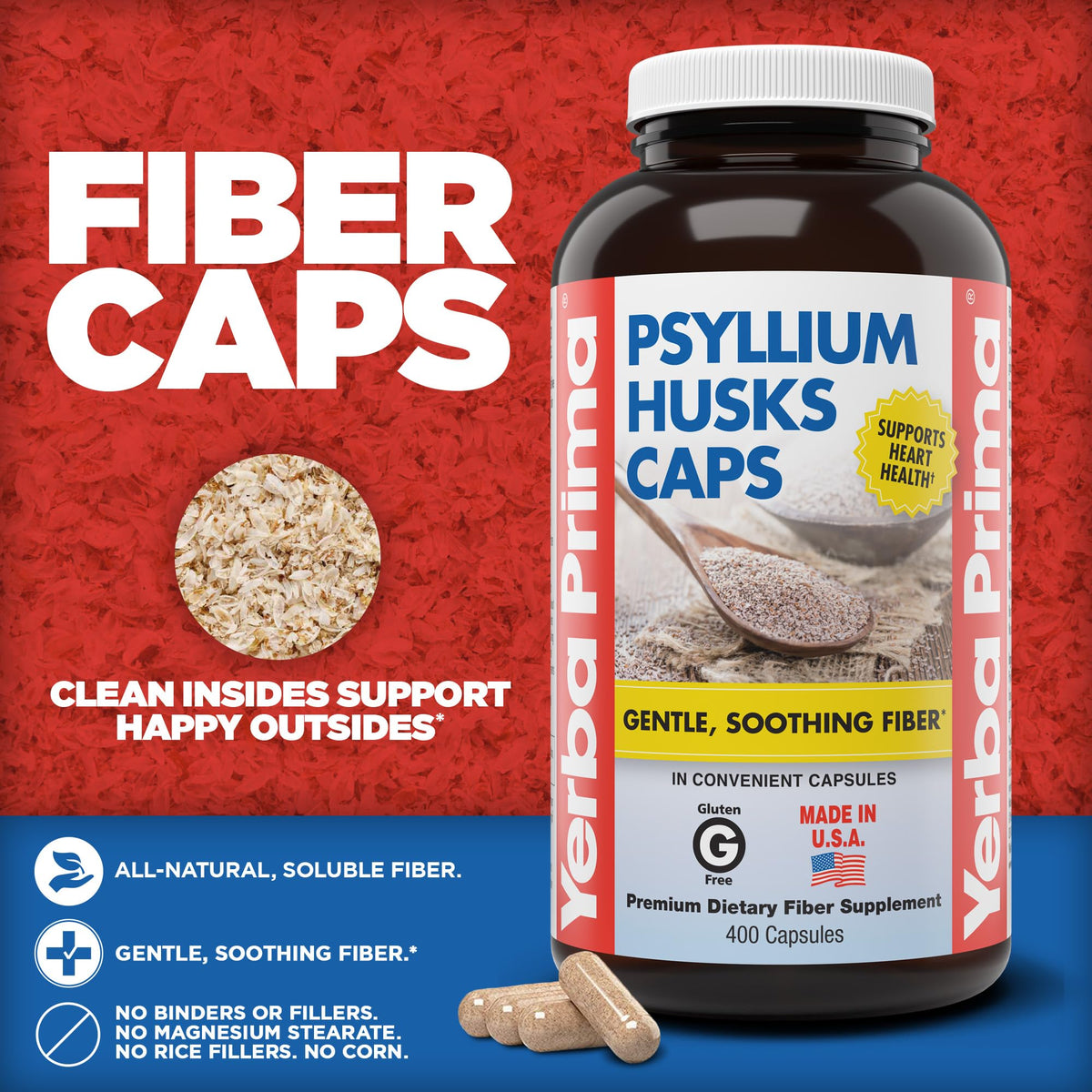 Psyllium Husks Caps 400 Capsules P11174