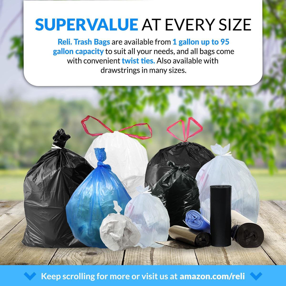 40-45 Gallon Heavy Duty Trash Bags T487791