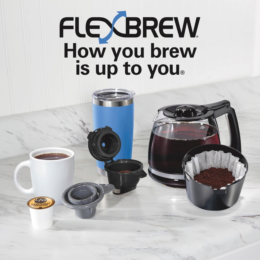 2-Way Coffee Maker with K-Cup Pods or Grounds, Black B452
