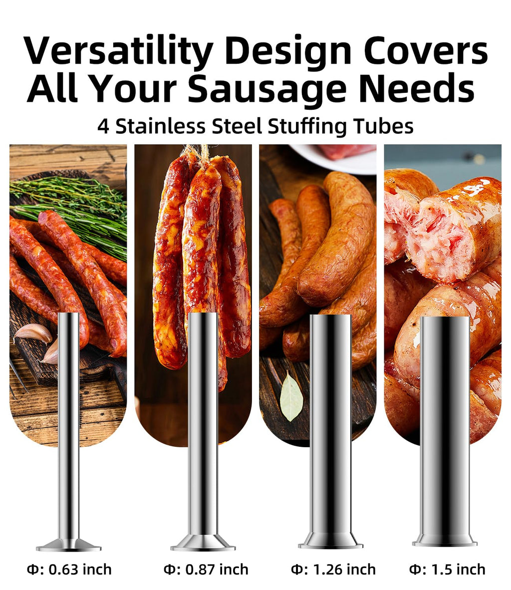 Manual Sausage Stuffer 15 Lb with 4 Stainless Steel Stuffing Tubes X93553