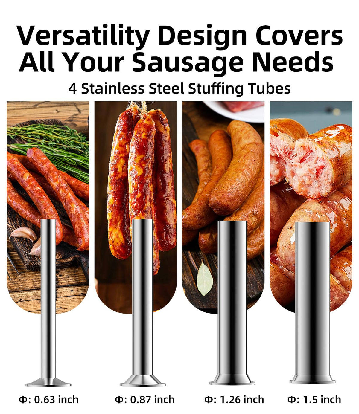 Manual Sausage Stuffer 15 Lb with 4 Stainless Steel Stuffing Tubes X93553