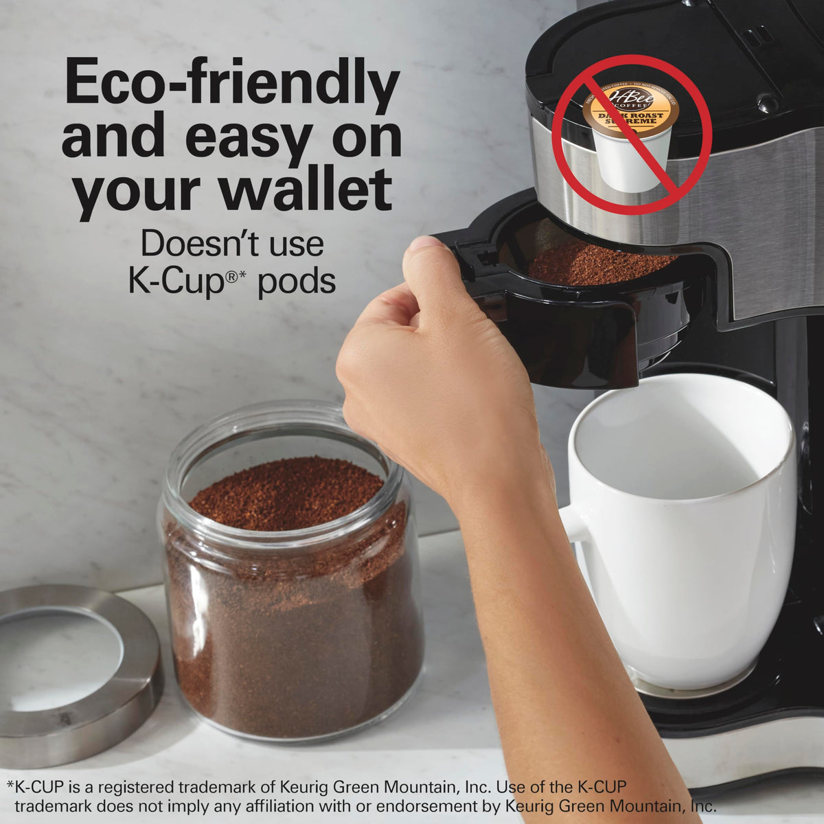 2-Way Coffee Maker, Single-Serve and 12-Cup Pot, Black/Stainless Steel M90680