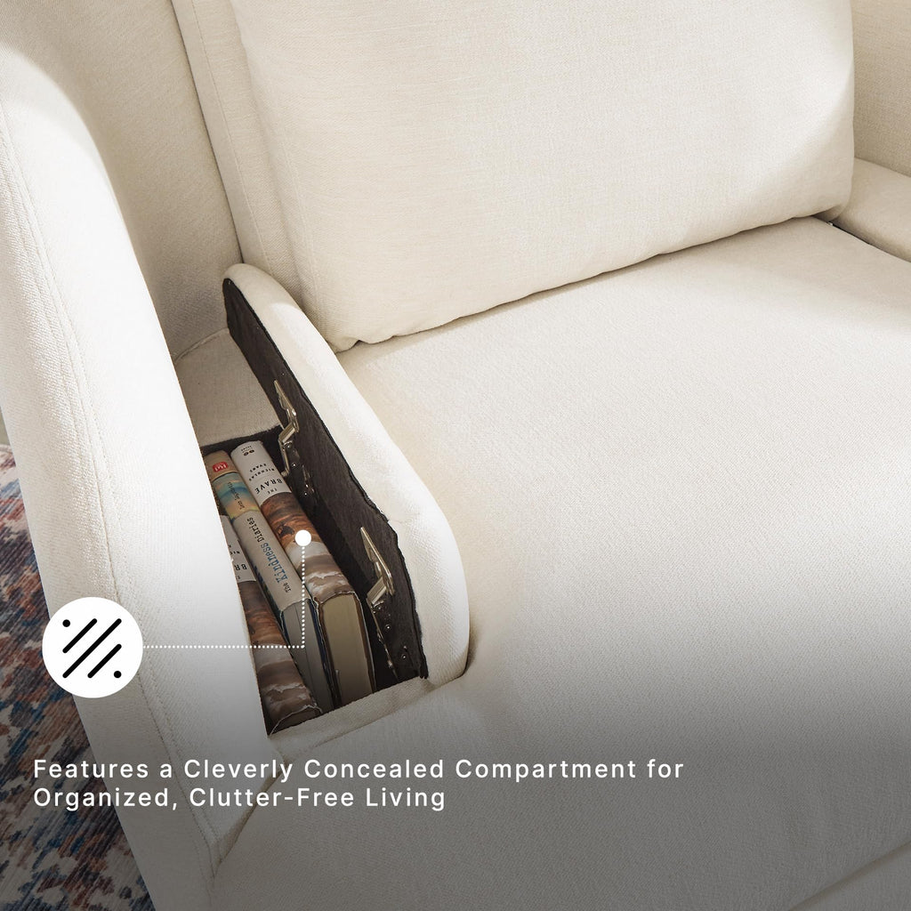 Beige Swivel Glider Recliner Rocking Chair N36876