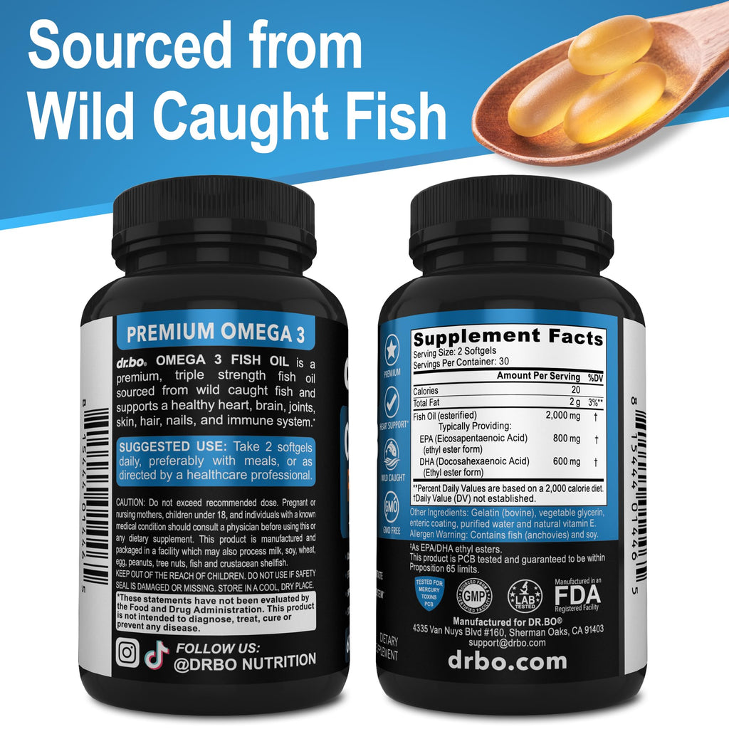 Omega 3 Fish Oil 2000mg EPA DHA 60 Softgels Z1846