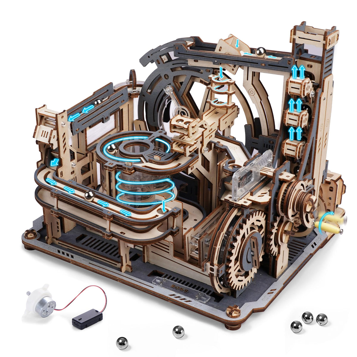 Motorized Wooden 3D Puzzle Marble Run Model R440