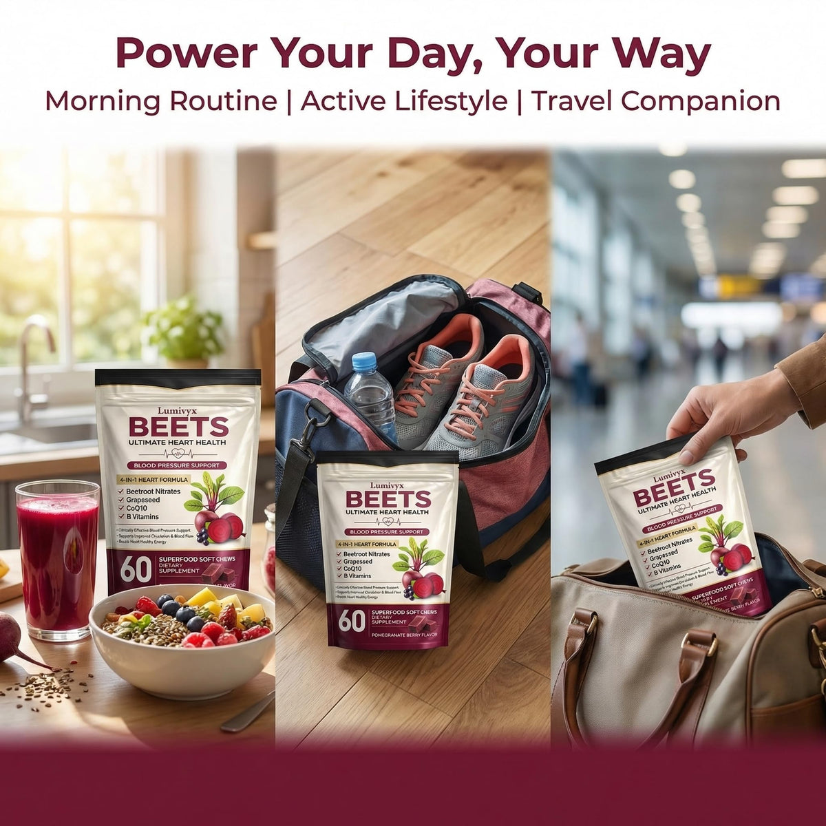 Beet Chews with Grape Seed Extract & CoQ10 - 60 Chews T786