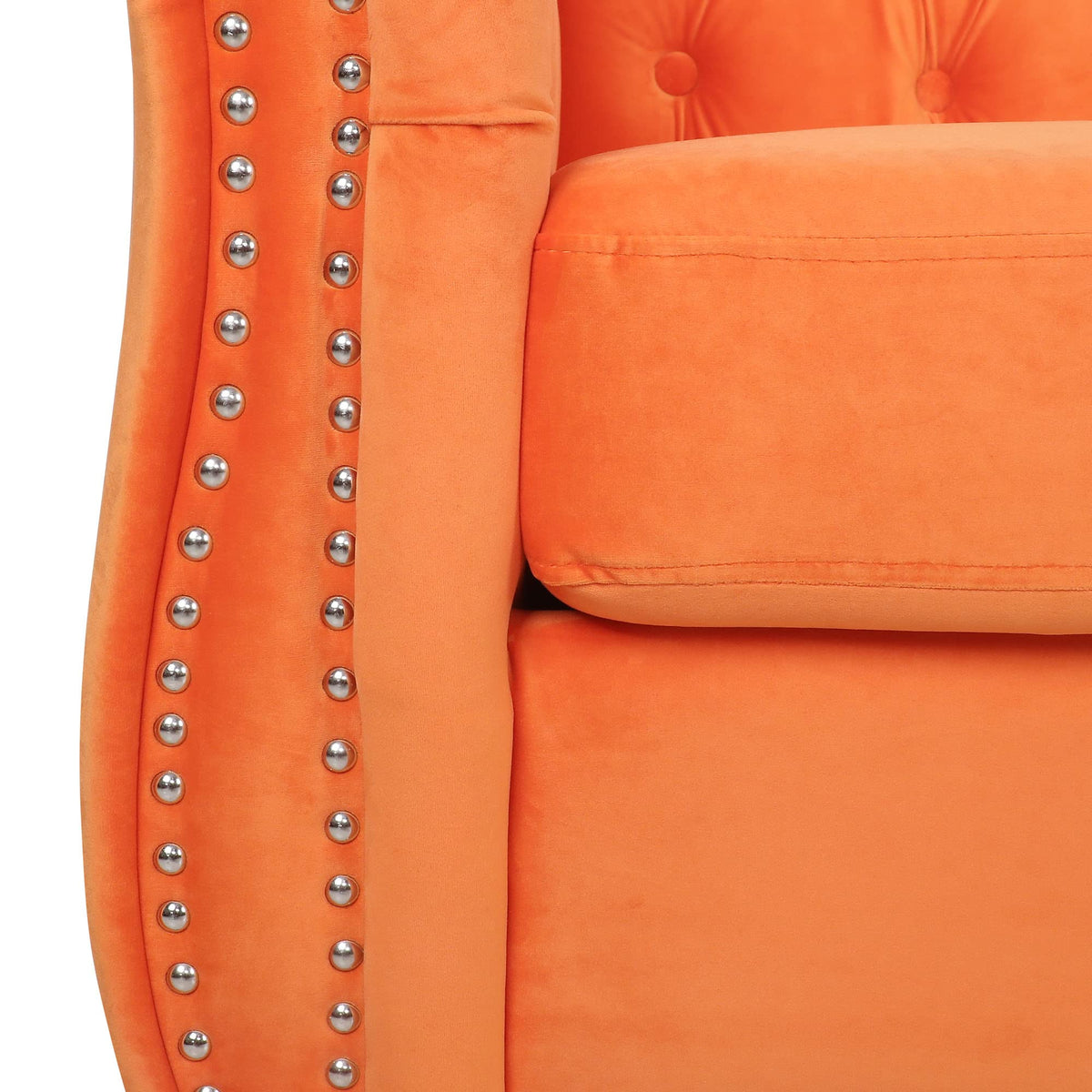 Orange Velvet 3 Seat Sofa S263