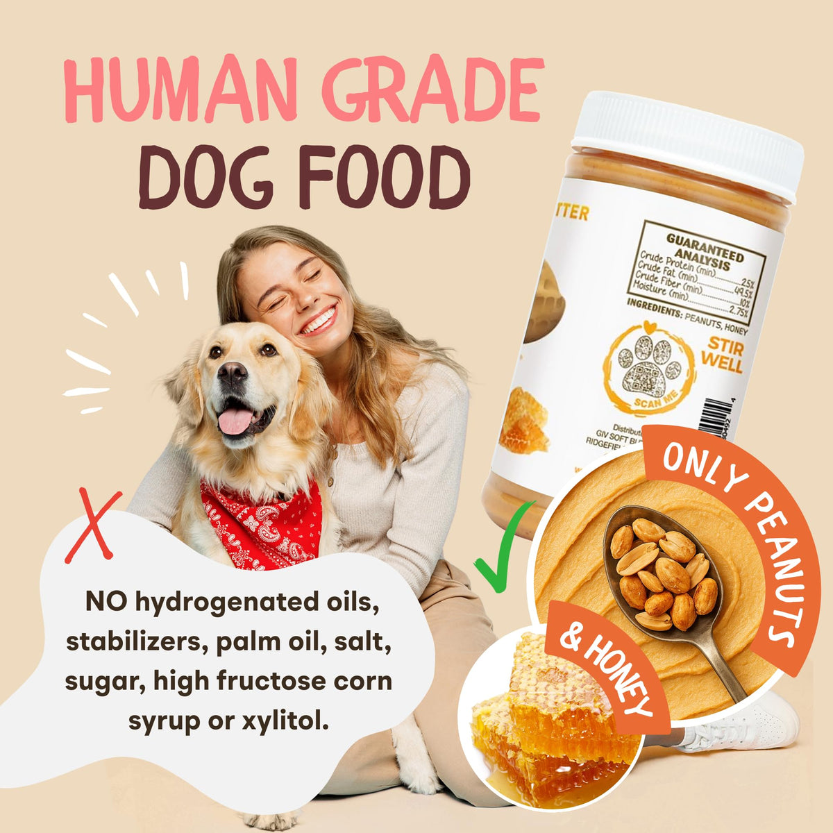 All Natural Peanut Butter 12oz Jar, 4oz Pouch & Lick Mat N364152