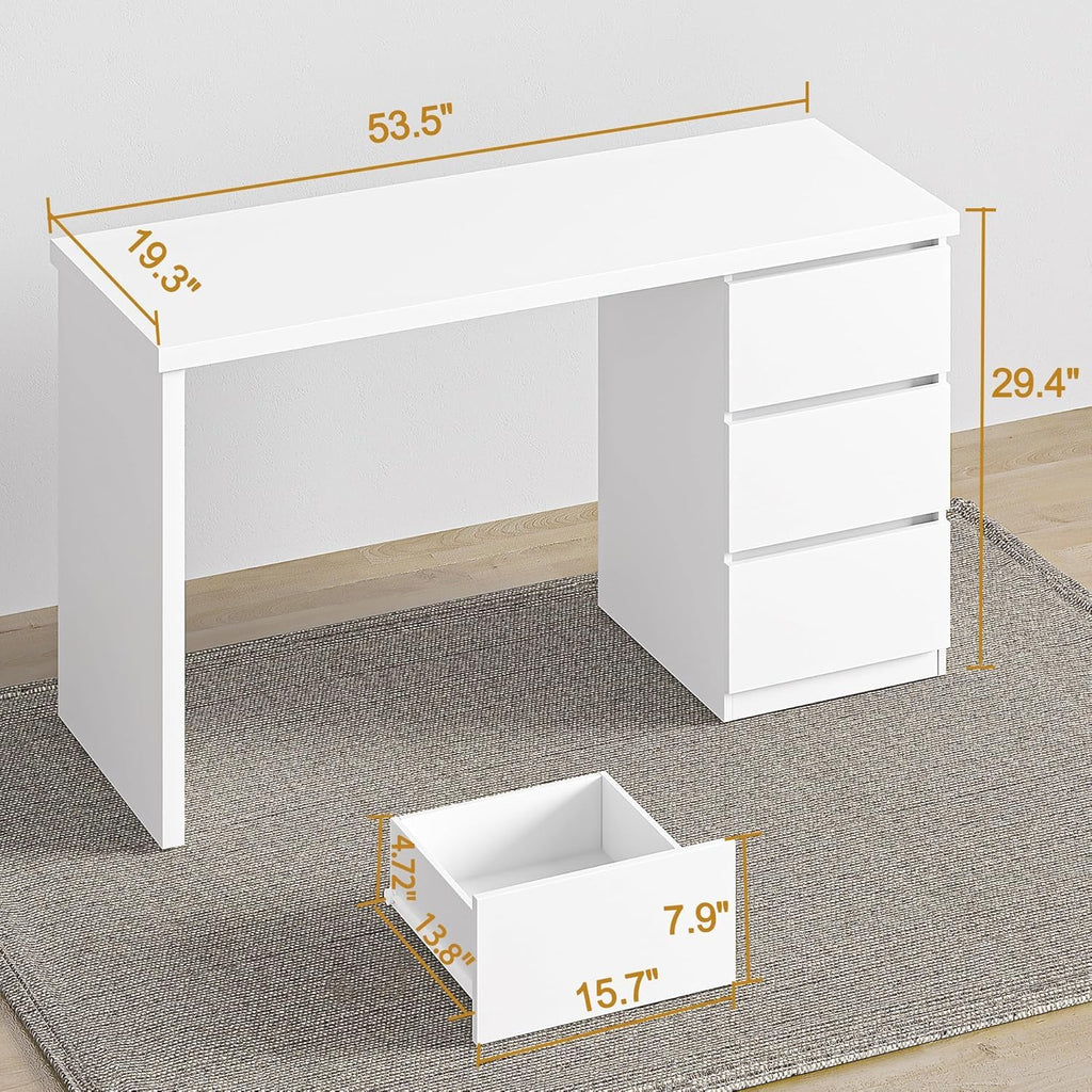 White Desk with Drawers D448507
