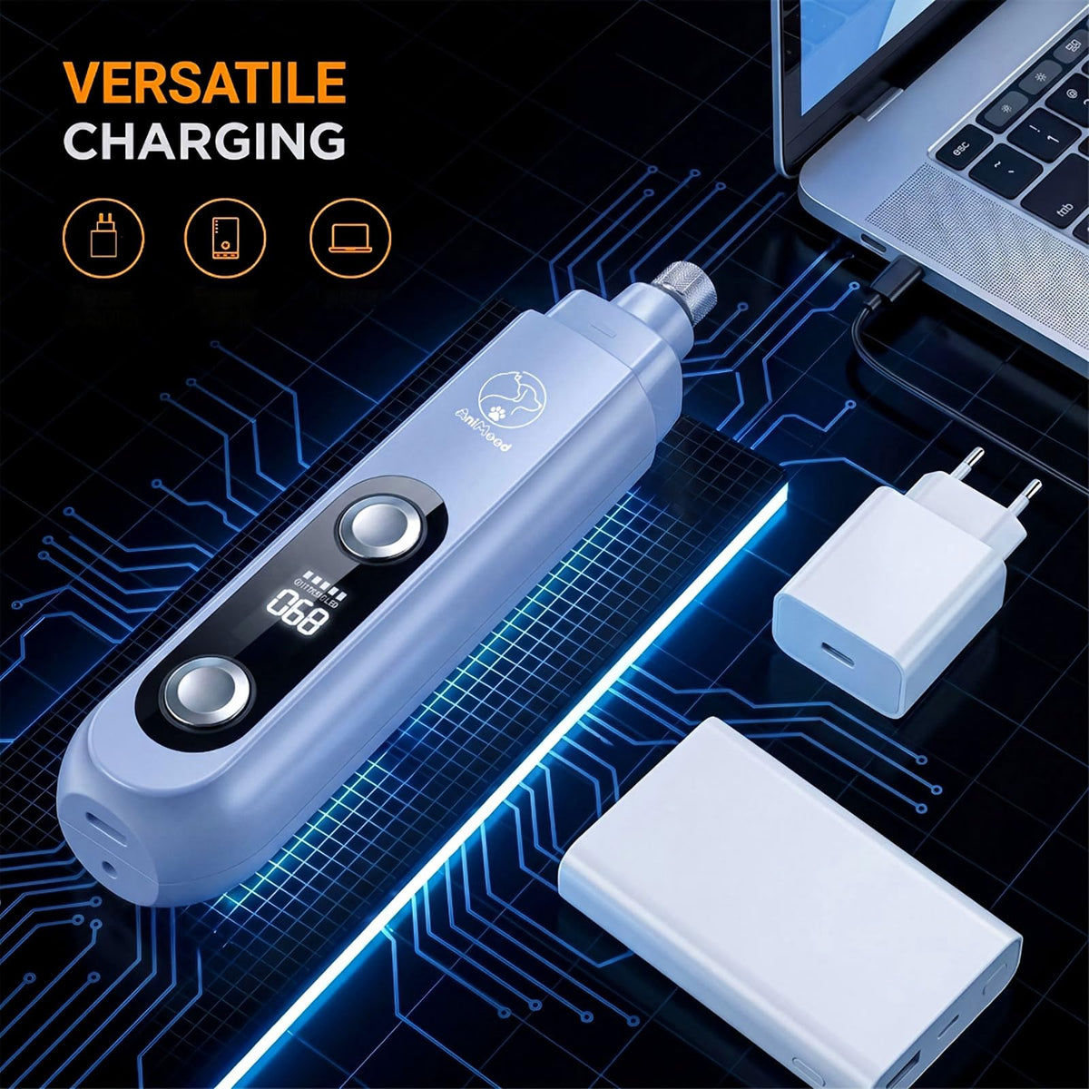 5-Speed Ultra Quiet Dog Nail Grinder with LED Light F312095
