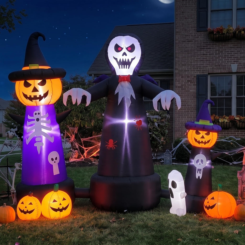 9FT Halloween Inflatable Grim Reaper with Built-in LED Light K5125