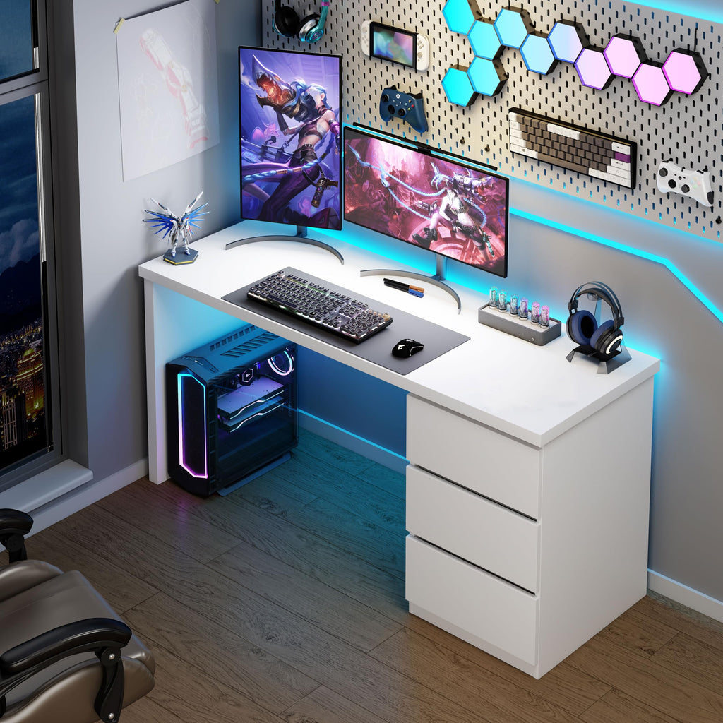 White Desk with Drawers D448507