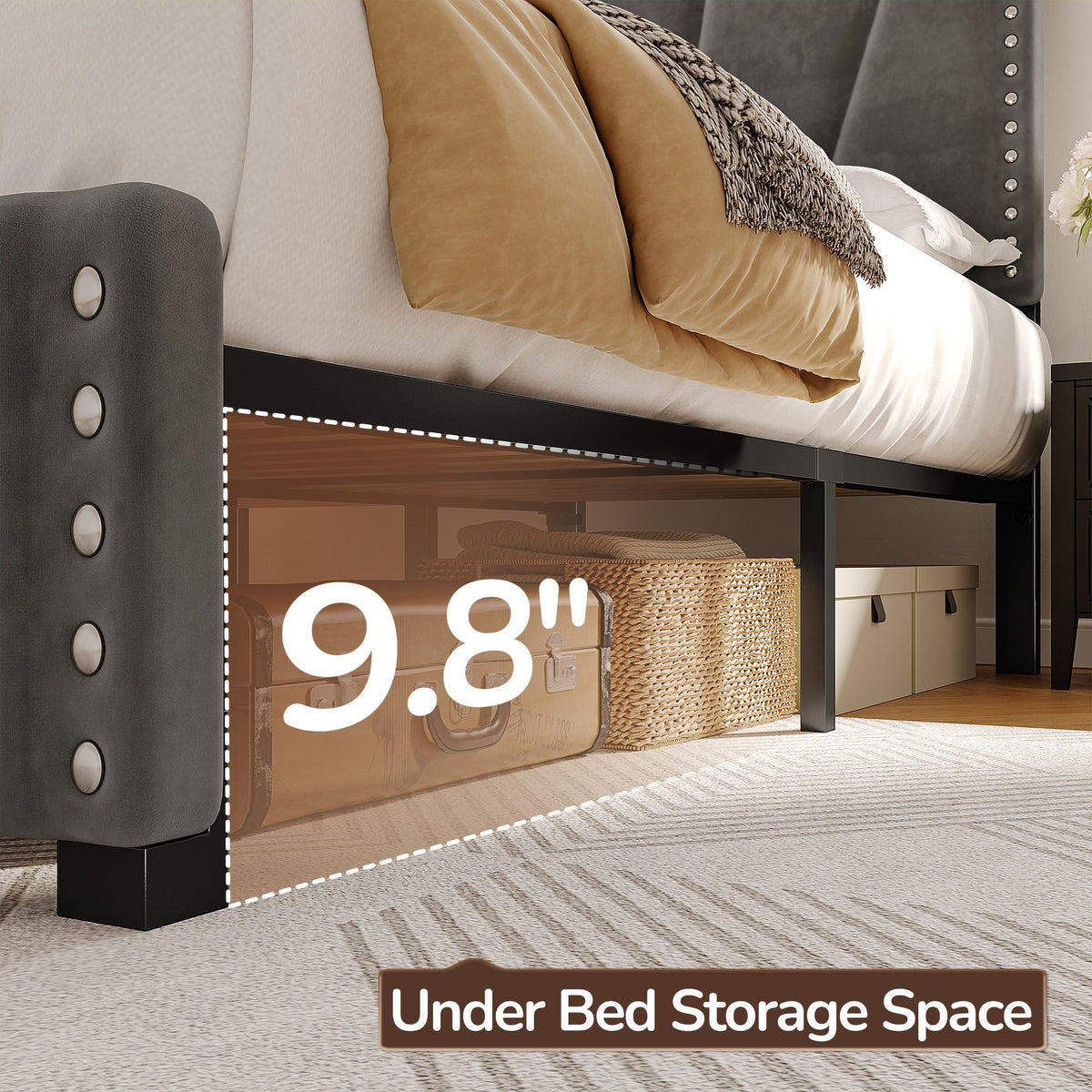 Twin Bed Frame with LED Lights & USB M9317