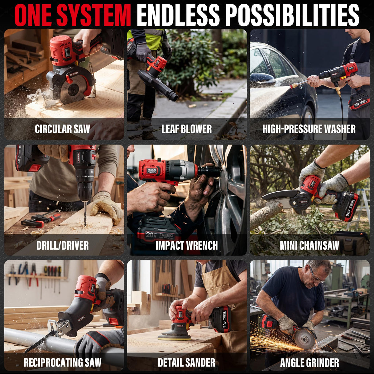 Cordless Brushless 9-in-1 Power Tool Combo Kit F5308