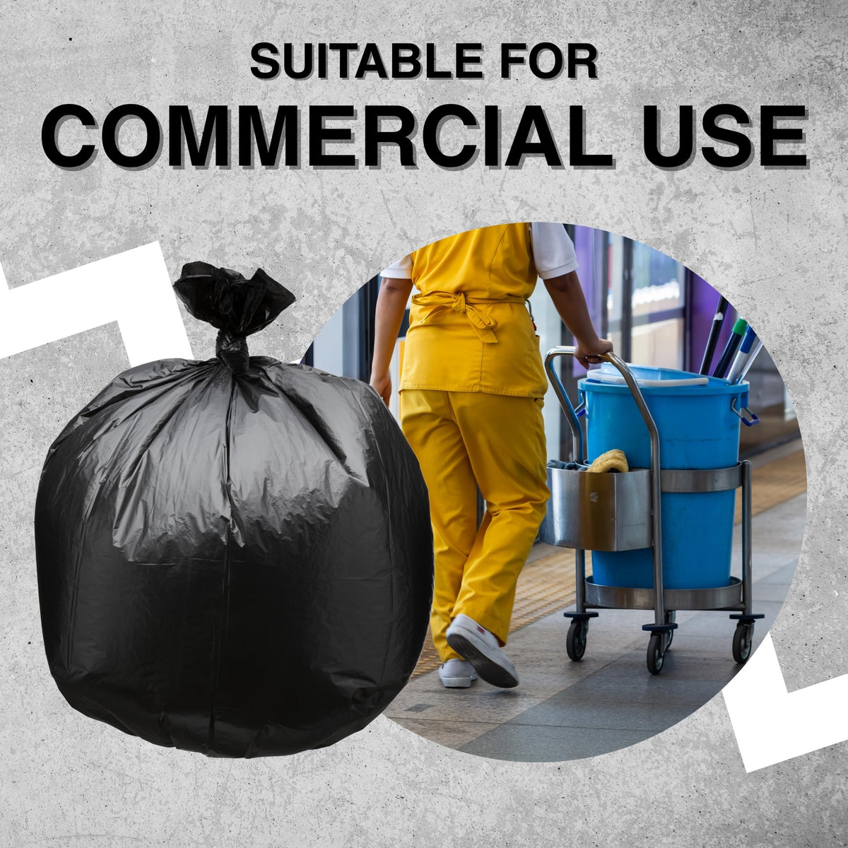 45 Gallon Black Trash Bag 150 Count Can Liner H266