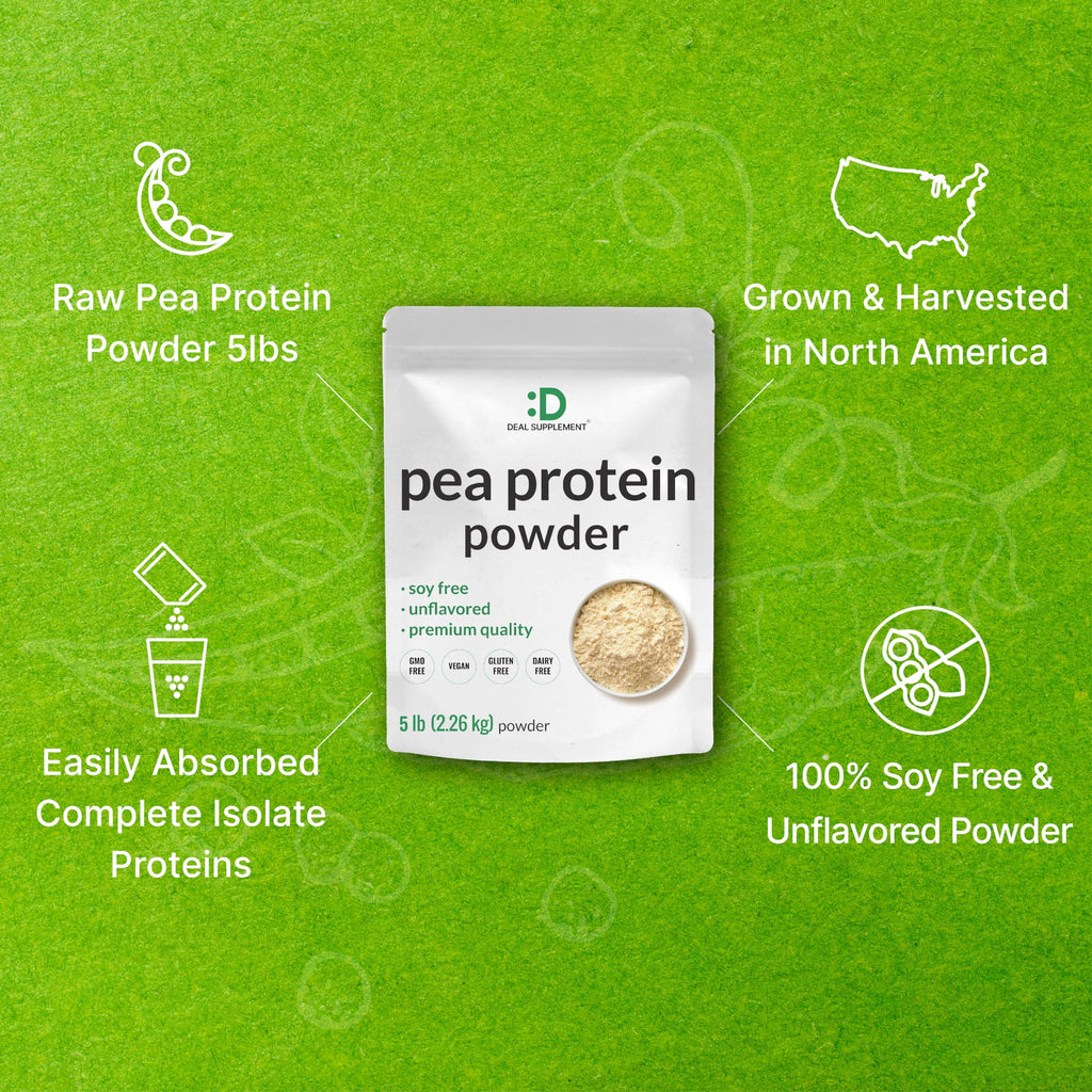 Unflavored Pea Protein Powder 5lbs Isolate Vegan Soy Free C71221